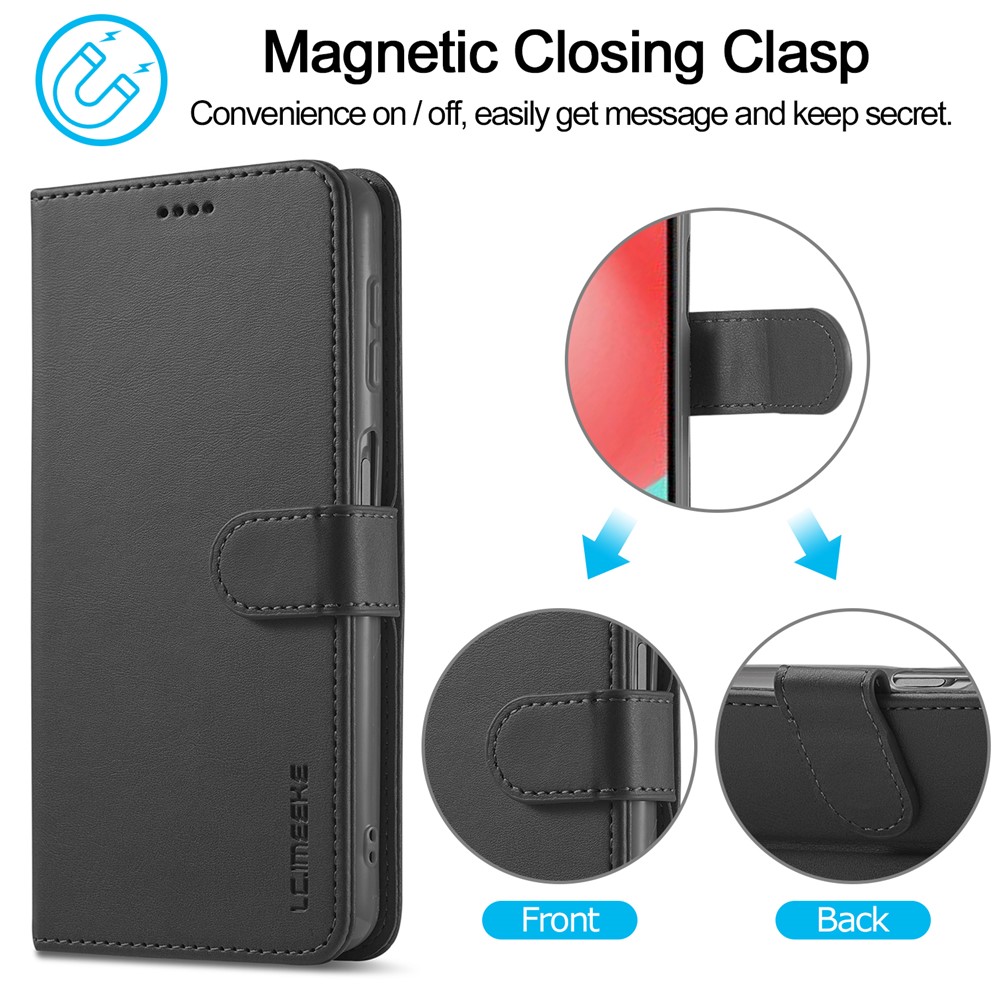 LC.IMEEKE Wallet Stand Leather Shell Phone Cover Case for Samsung Galaxy A32 4G (EU Version) - Black-12