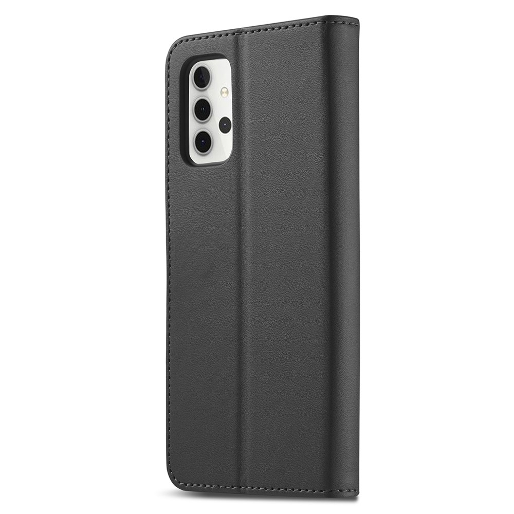 LC.IMEEKE Wallet Stand Leather Shell Phone Cover Case for Samsung Galaxy A32 4G (EU Version) - Black-2