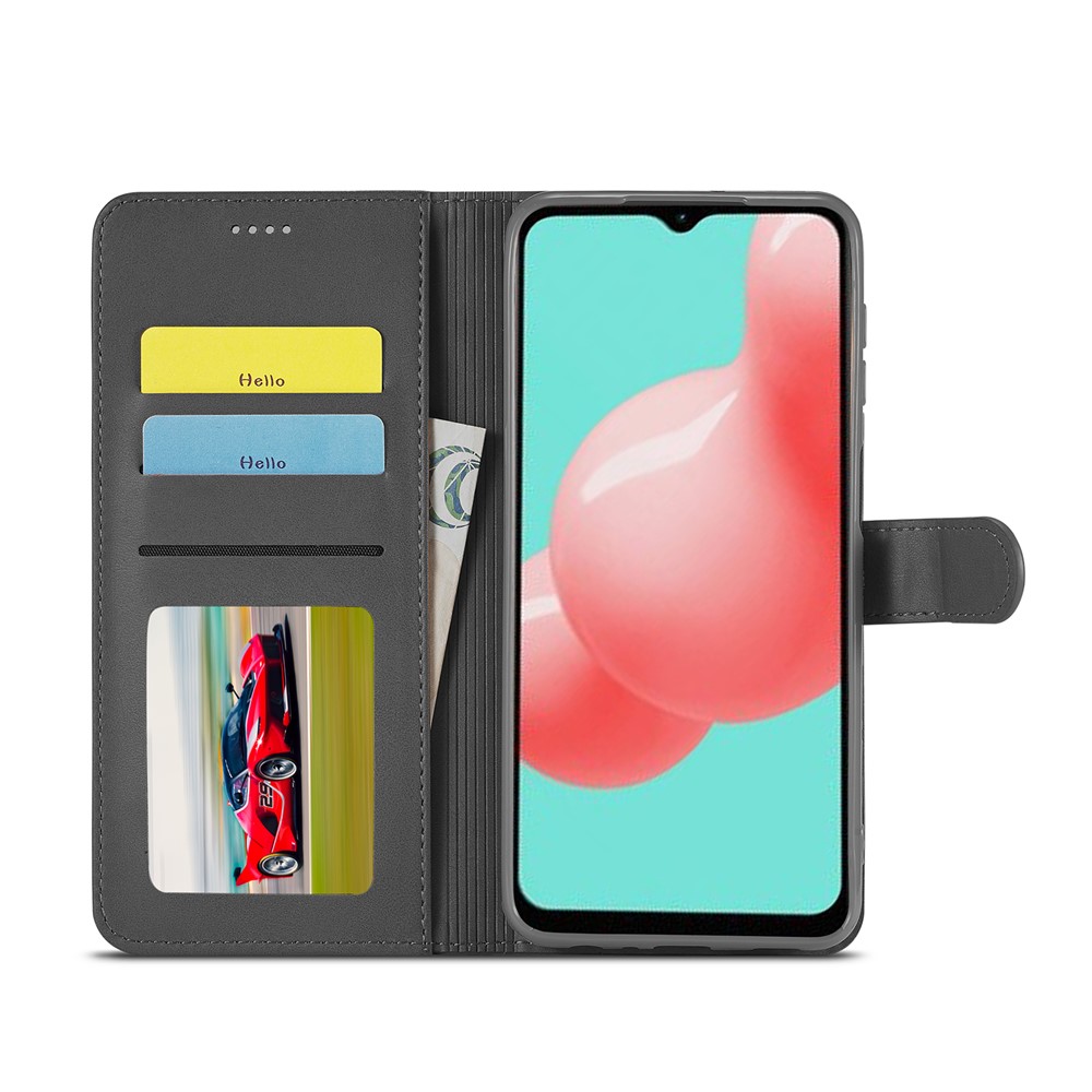 LC.IMEEKE Wallet Stand Leather Shell Phone Cover Case for Samsung Galaxy A32 4G (EU Version) - Black-4