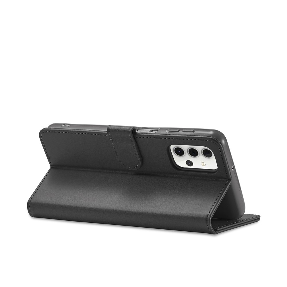 LC.IMEEKE Wallet Stand Leather Shell Phone Cover Case for Samsung Galaxy A32 4G (EU Version) - Black-6