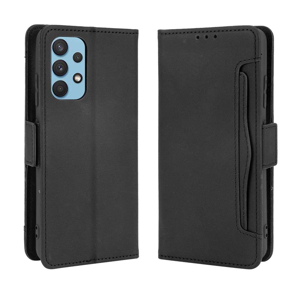 Funda Protectora De Billetera De Cuero Con Múltiples Ranuras Para Tarjeta Para Samsung Galaxy A32 4G (versión De La UE) - Negro