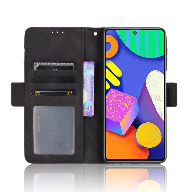 Full Protection Leather Wallet Protective Case with Multiple Card Slots for Samsung Galaxy M62 / Galaxy F62 - Black-7
