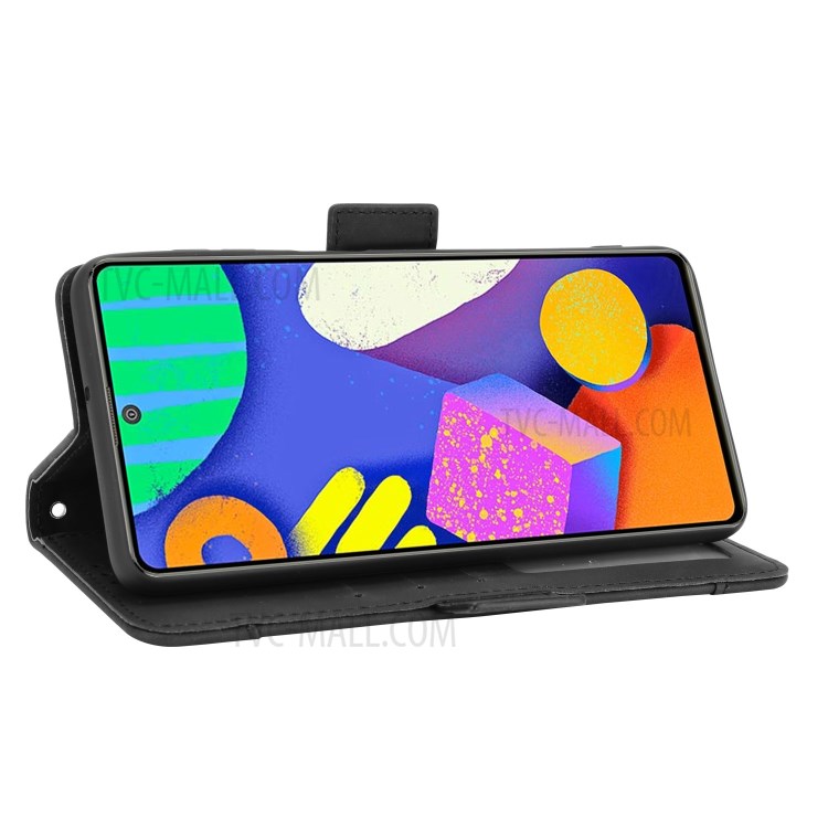 Full Protection Leather Wallet Protective Case with Multiple Card Slots for Samsung Galaxy M62 / Galaxy F62 - Black-8