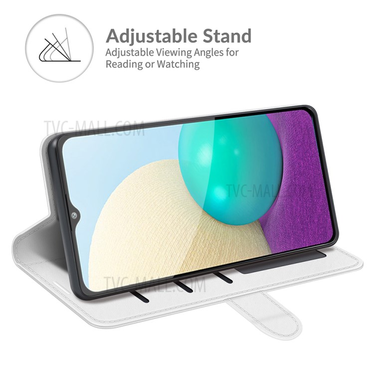 Crazy Horse Wallet Stand Leather Shell for Samsung Galaxy M02 / Galaxy A02 - White-3