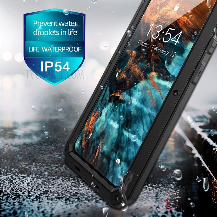 Silicone Metal Tank Shockproof Phone Cover with Tempered Glass Film for Samsung Galaxy S21 5G - Black-3