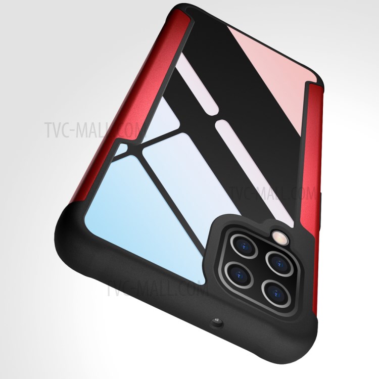 Full Protection Drop Resistant Metal + TPU + Plastic Hybrid Back Cover for Samsung Galaxy A12 - Red-9