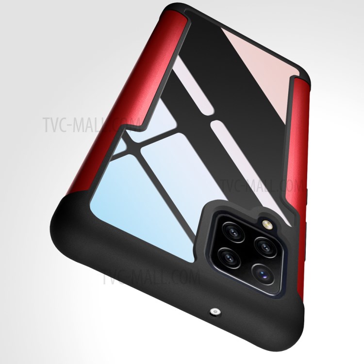 Metal + TPU + Plastic Combo Full Protection Hybrid Back Cover Drop Resistant for Samsung Galaxy A42 5G - Red-7