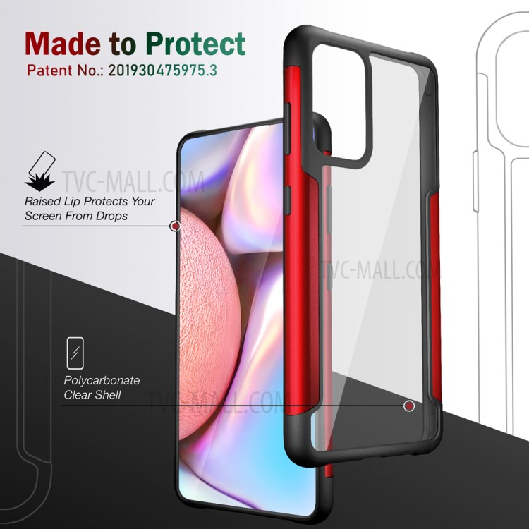 Drop Resistant Full Protection Metal + TPU + Plastic Combo Hybrid Back Cover for Samsung Galaxy A72 4G/5G - Red-7