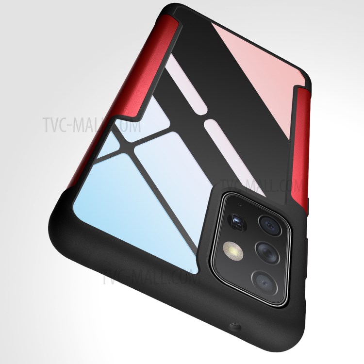 Drop Resistant Full Protection Metal + TPU + Plastic Combo Hybrid Back Cover for Samsung Galaxy A72 4G/5G - Red-8
