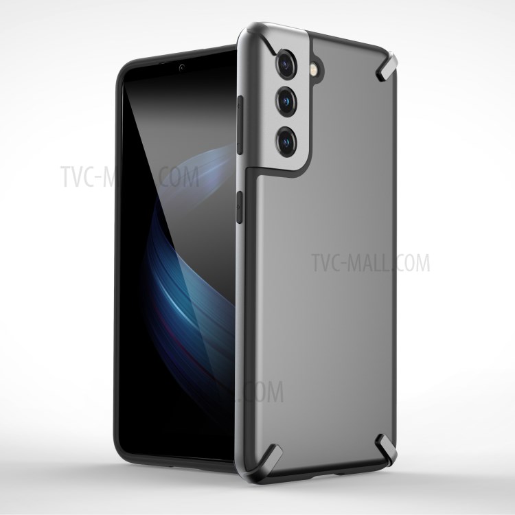 X-Four Series Shock-absorbed Mobile Phone Back Case PC Cover for Samsung Galaxy S21 Plus 5G - Black-7