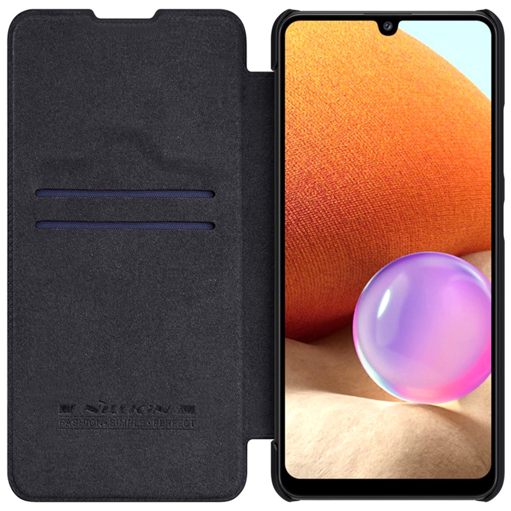 NILLKIN Qin Series Card Holder Design Mobile Phone Leather Case for Samsung Galaxy A32 4G - Black-10