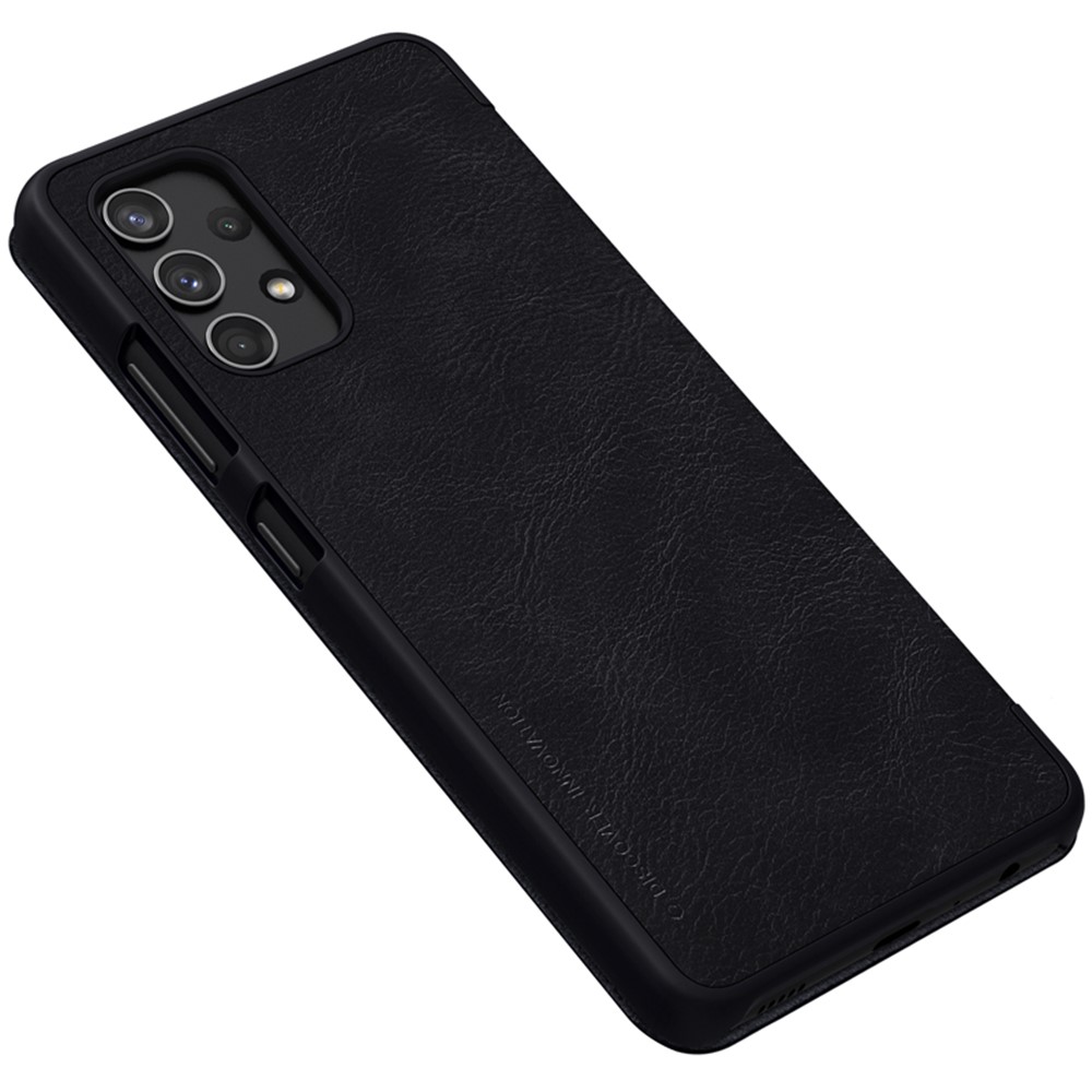 NILLKIN Qin Series Card Holder Design Mobile Phone Leather Case for Samsung Galaxy A32 4G - Black-11