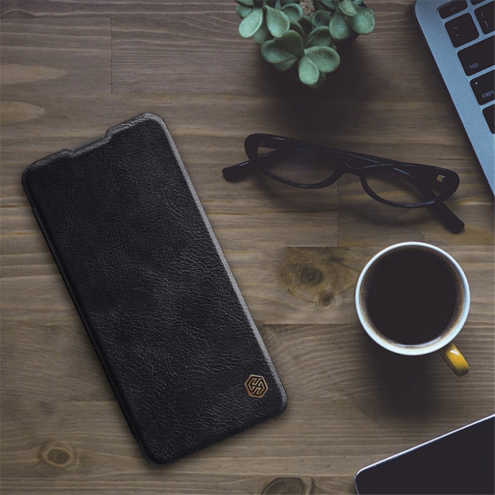 NILLKIN Qin Series Card Holder Design Mobile Phone Leather Case for Samsung Galaxy A32 4G - Black-5