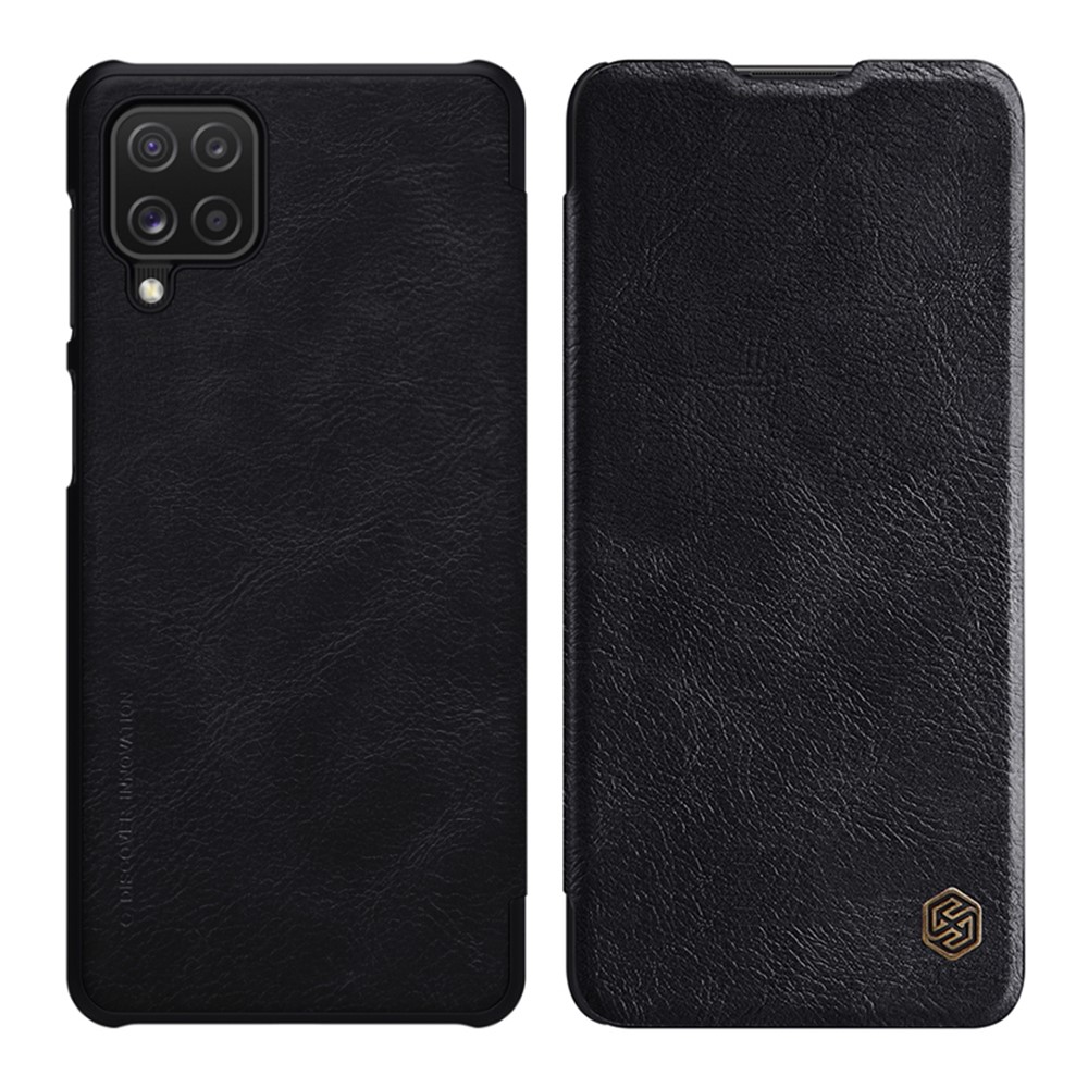 NILLKIN Card Holder Design Qin Series Leather Mobile Phone Case for Samsung Galaxy F62/M62 - Black-1