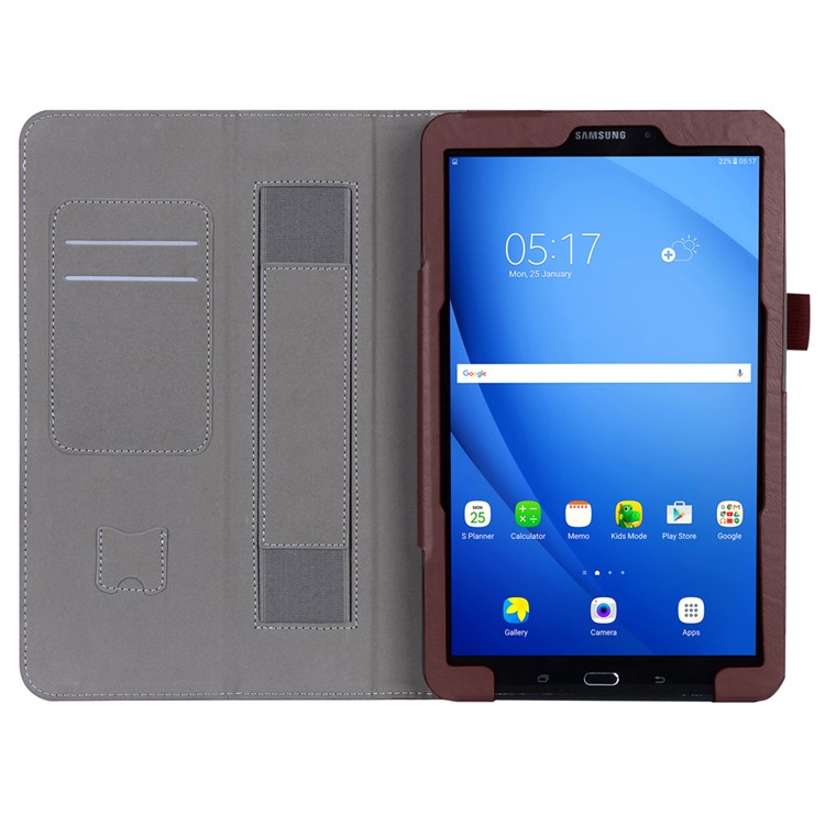Card Holder Flip Leather Stand Protective Case for Samsung Galaxy Tab A 10.1 (2016) SM-T580 - Brown-3