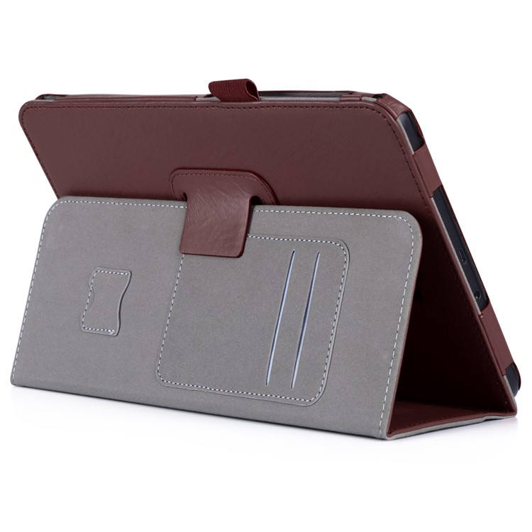 Card Holder Flip Leather Stand Protective Case for Samsung Galaxy Tab A 10.1 (2016) SM-T580 - Brown-4