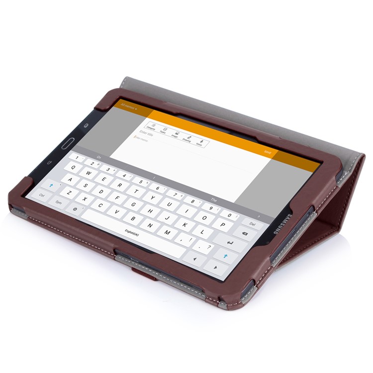 Card Holder Flip Leather Stand Protective Case for Samsung Galaxy Tab A 10.1 (2016) SM-T580 - Brown-6