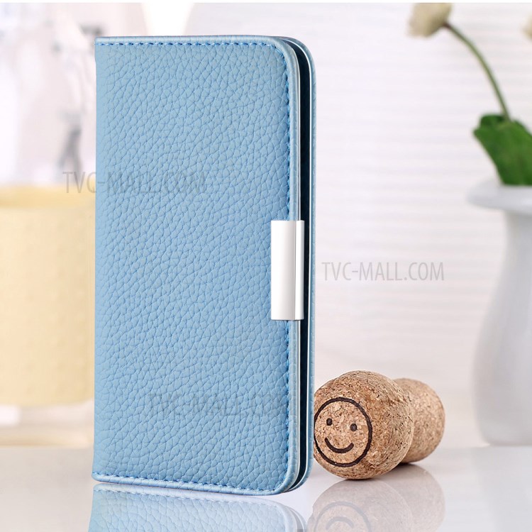 Metal Buckle Automatic absorption Litchi Skin Leather Case with Card Holder for Samsung Galaxy A52 5G / 4G - Blue-10
