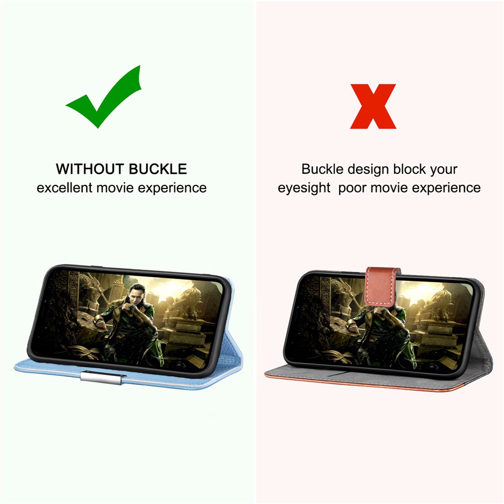 Metal Buckle Automatic absorption Litchi Skin Leather Cover with Card Holder for Samsung Galaxy A12 - Blue-9
