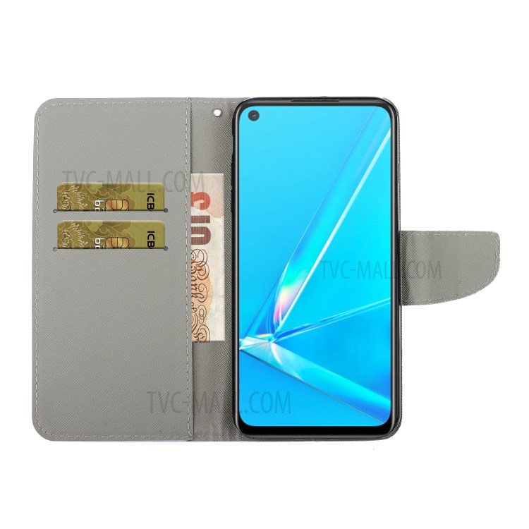 Pattern Printing Wallet Stand PU Leather Phone Cover Shell with Lanyard for Samsung Galaxy A52 4G / 5G - Skull-7