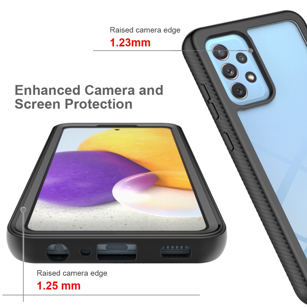 3 in 1 Full-Coverage Protection PC + TPU Protective Case + PET Screen Protector for Samsung Galaxy A72 4G/A72 5G - Deep Pink-4