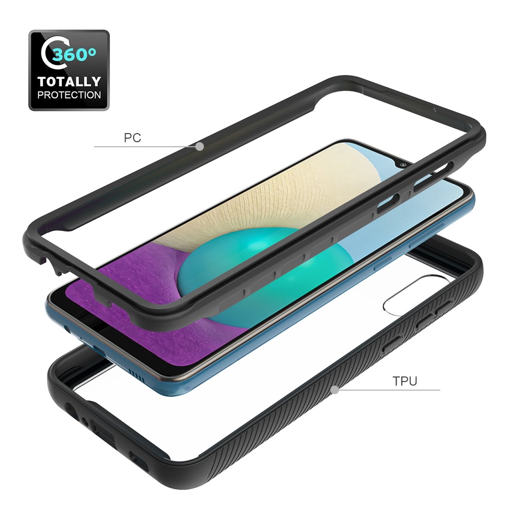 Full Protection TPU + PC Hybrid Case for Samsung Galaxy A02 Shock-Absorbed Phone Cover - Black-2