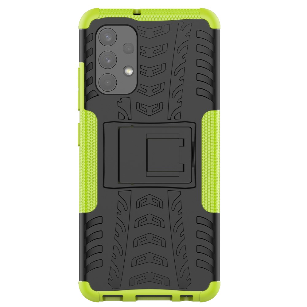 Cool Tyre Pattern PC + TPU Phone Case with Kickstand for Samsung Galaxy A32 4G (EU Version) - Green-2
