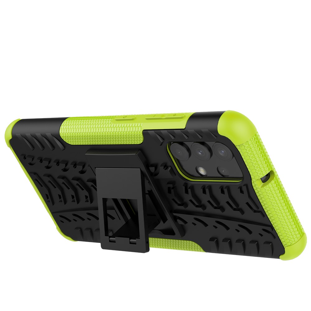 Cool Tyre Pattern PC + TPU Phone Case with Kickstand for Samsung Galaxy A32 4G (EU Version) - Green-4