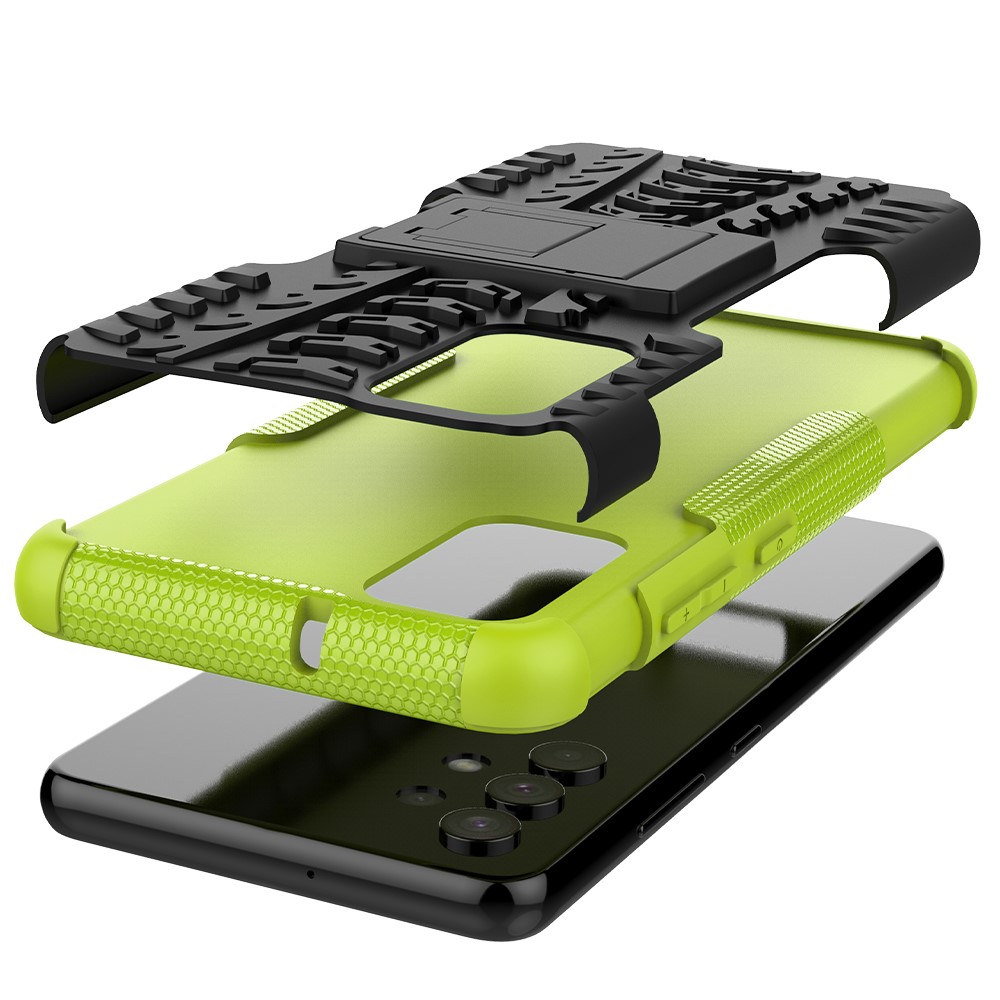Cool Tyre Pattern PC + TPU Phone Case with Kickstand for Samsung Galaxy A32 4G (EU Version) - Green-5
