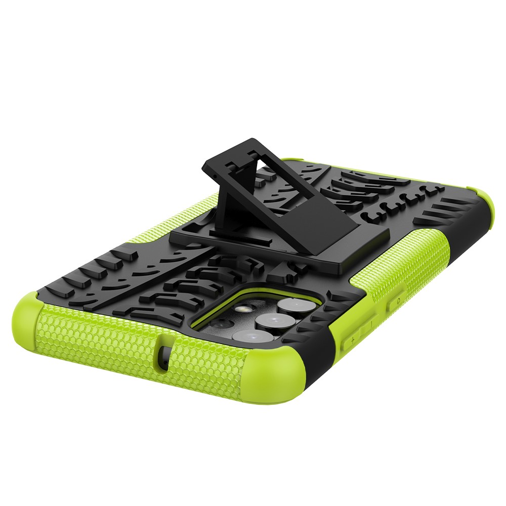 Cool Tyre Pattern PC + TPU Phone Case with Kickstand for Samsung Galaxy A32 4G (EU Version) - Green-6