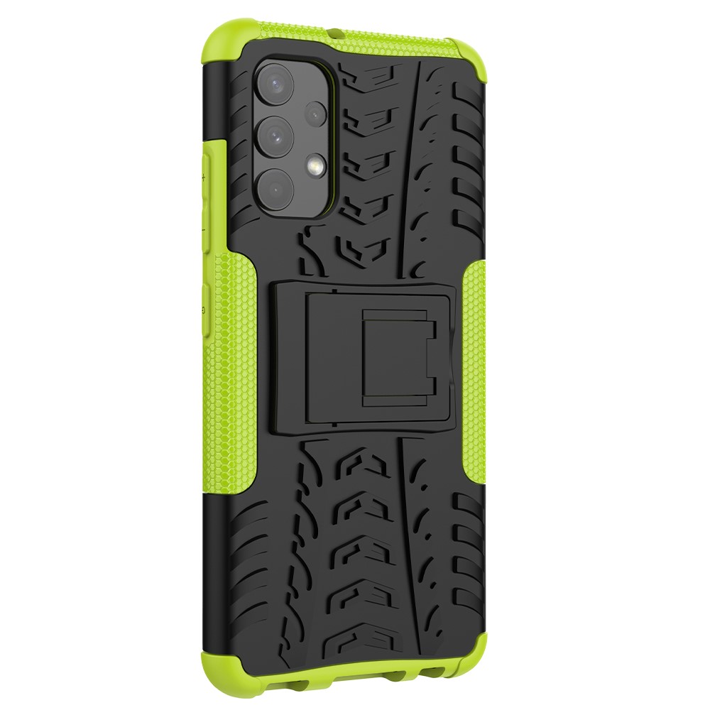 Cool Tyre Pattern PC + TPU Phone Case with Kickstand for Samsung Galaxy A32 4G (EU Version) - Green-7
