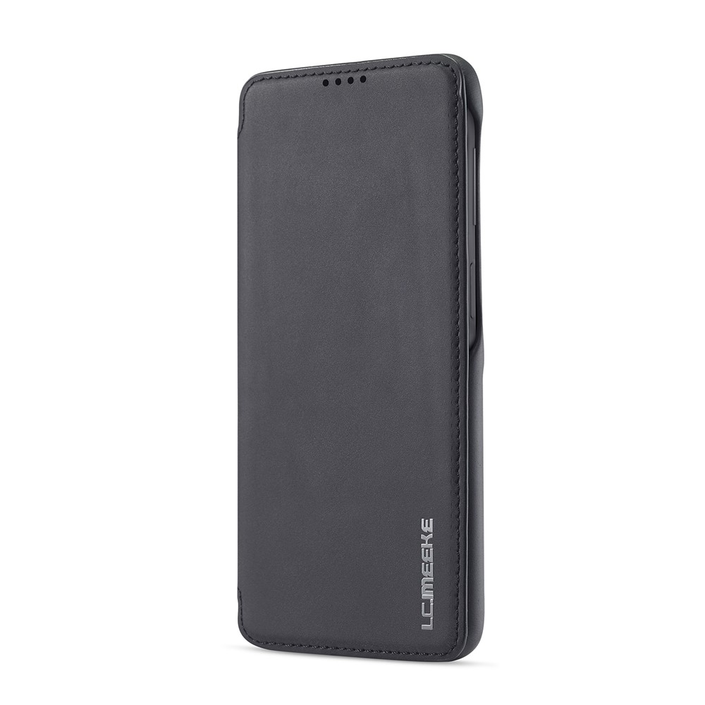 LC.IMEEKE Retro Style Leather Phone Case Cover with Card Holder for Samsung Galaxy A12 - Black-9