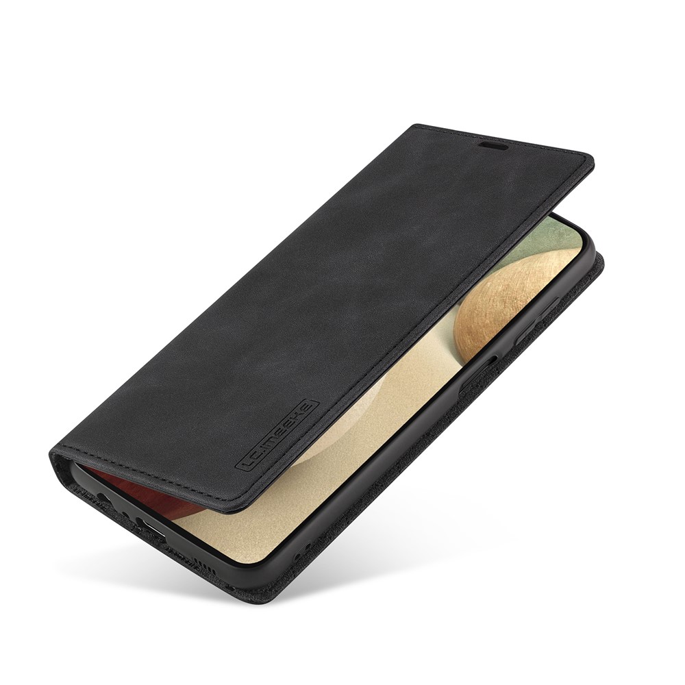 LC.IMEEKE LC Strong Magnetic Series Leather Wallet Phone Protective Shell for Samsung Galaxy A12 - Black-11