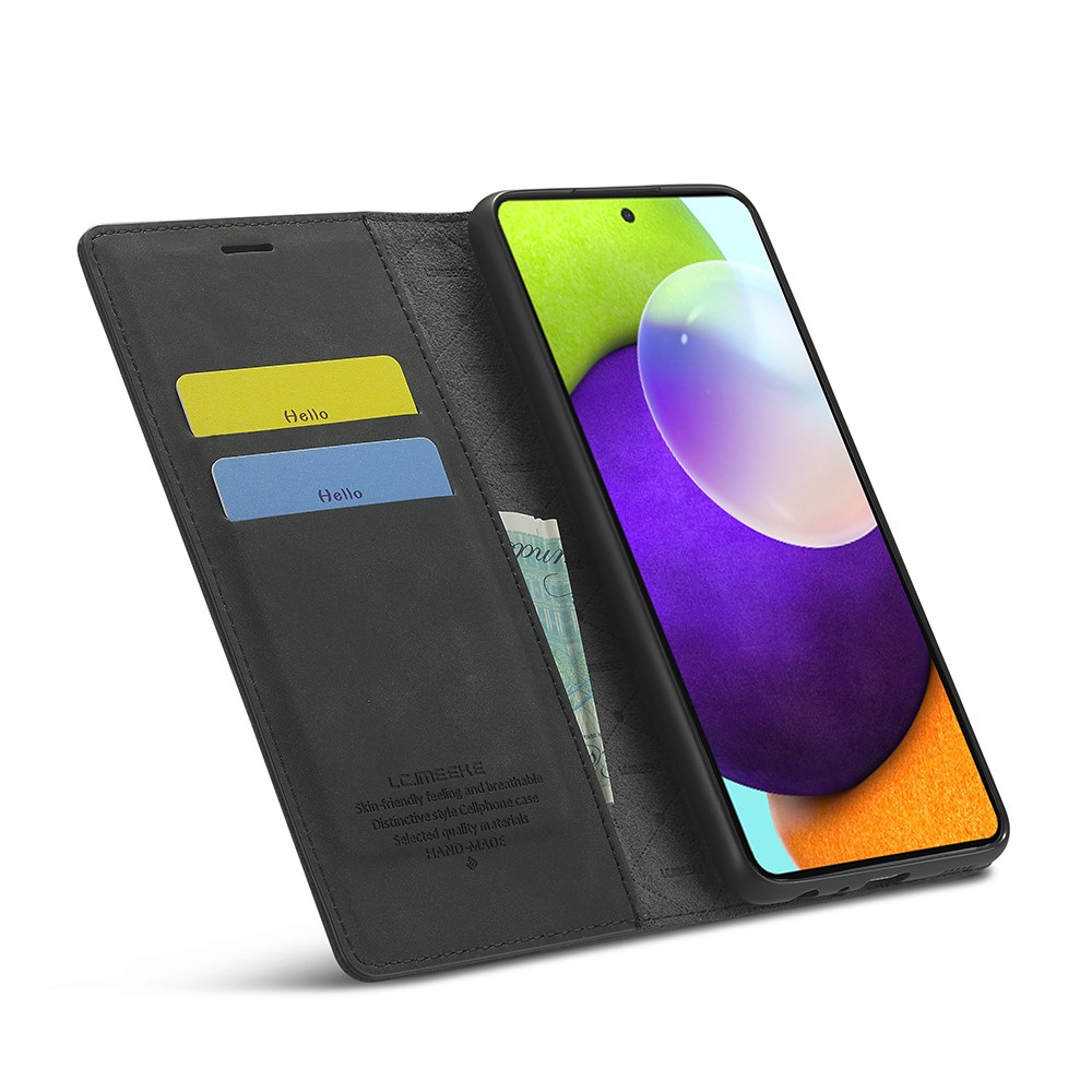 LC.IMEEKE LC Strong Magnetic Series Leather Wallet Phone Protective Shell for Samsung Galaxy A52 4G / 5G - Black-12