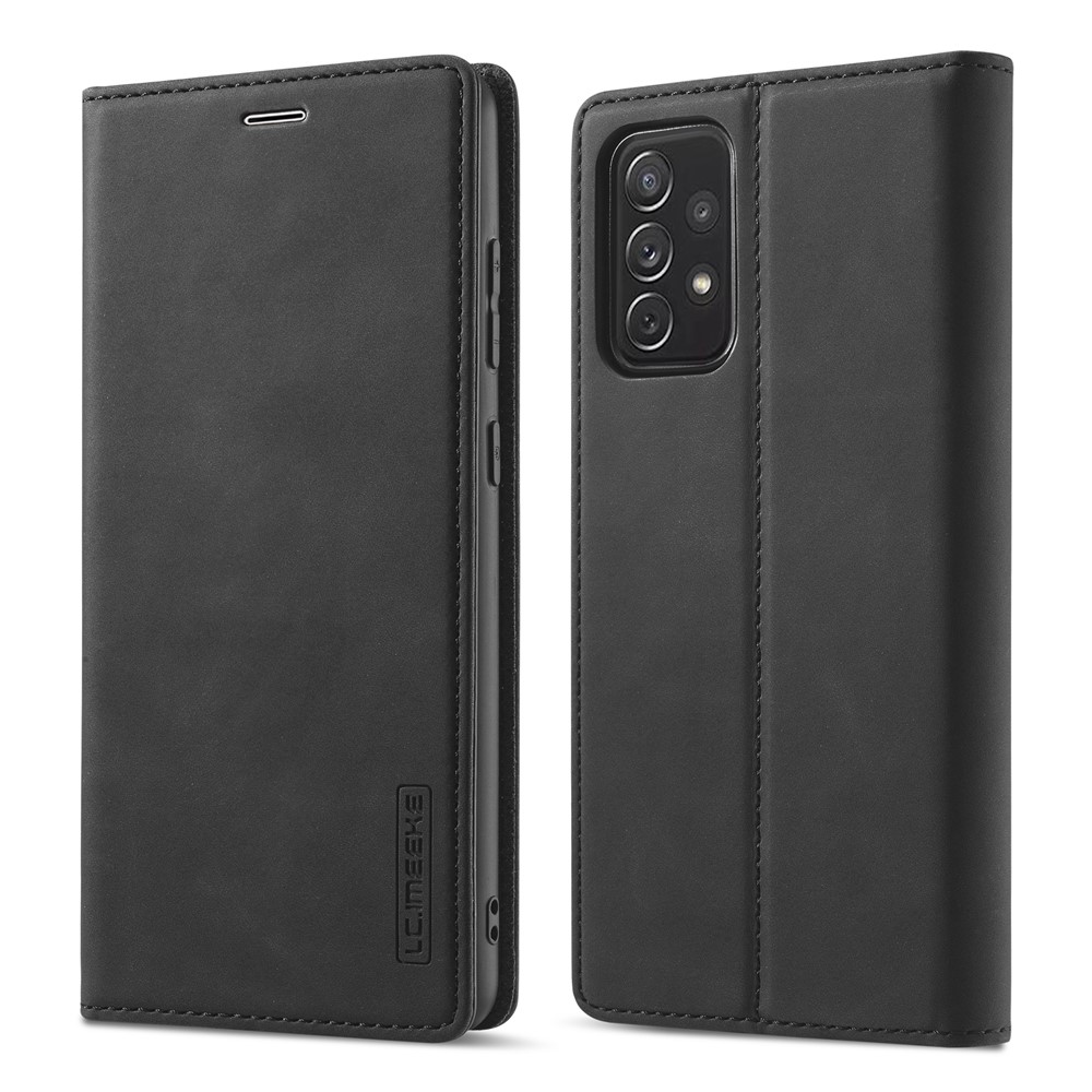 LC.IMEEKE LC Strong Magnetic Series Leather Wallet Phone Protective Shell for Samsung Galaxy A72 5G / 4G - Black-1