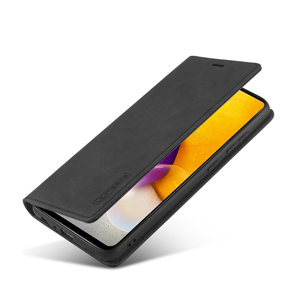LC.IMEEKE LC Strong Magnetic Series Leather Wallet Phone Protective Shell for Samsung Galaxy A72 5G / 4G - Black-11