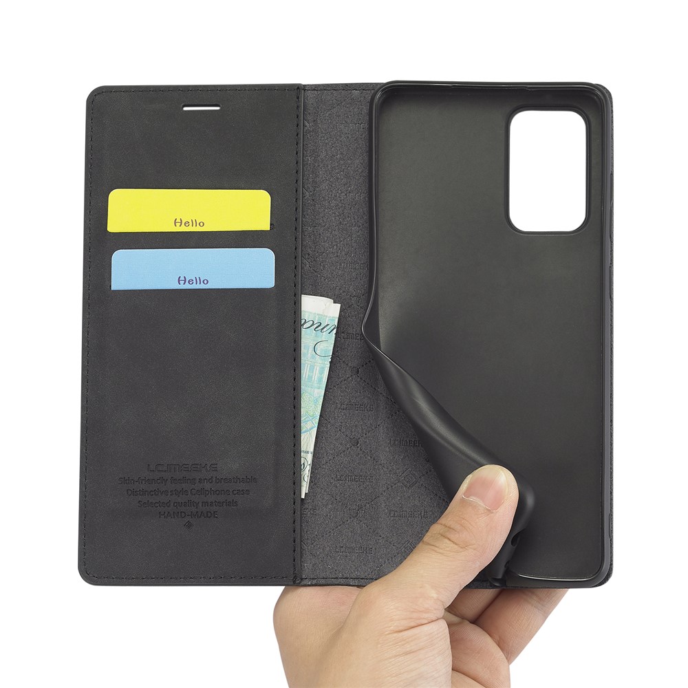 LC.IMEEKE LC Strong Magnetic Series Leather Wallet Phone Protective Shell for Samsung Galaxy A72 5G / 4G - Black-13