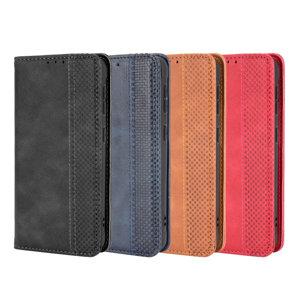 Magnetic Vintage Style Phone Case Wallet Stand Leather Cover for Samsung Galaxy Xcover 5 - Black-9