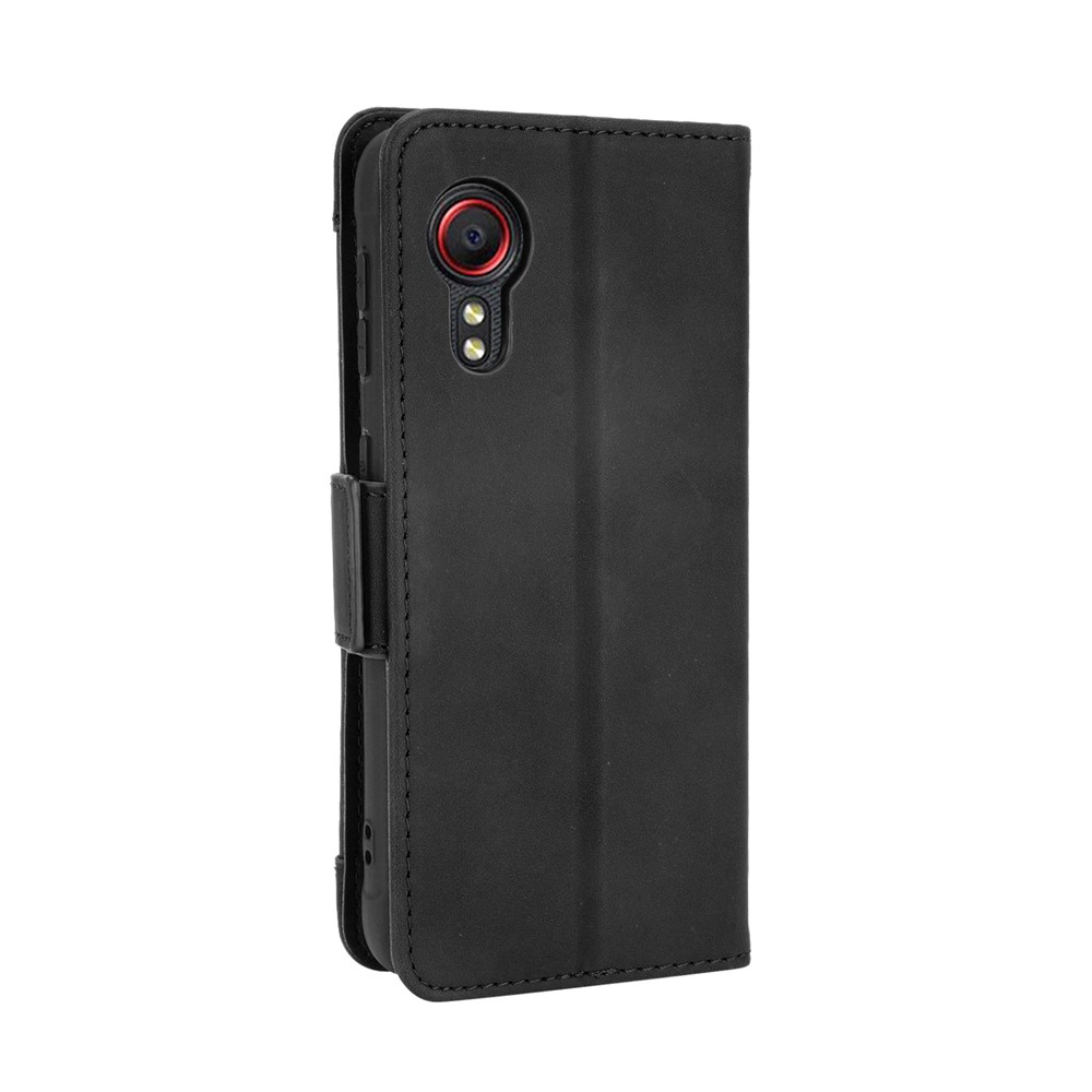 Leather Wallet Protective Case with Multiple Card Slots for Samsung Galaxy Xcover 5 - Black-3