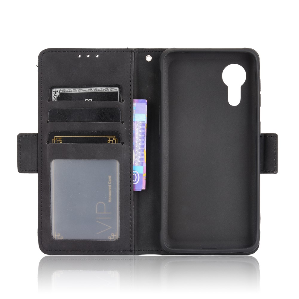 Leather Wallet Protective Case with Multiple Card Slots for Samsung Galaxy Xcover 5 - Black-5