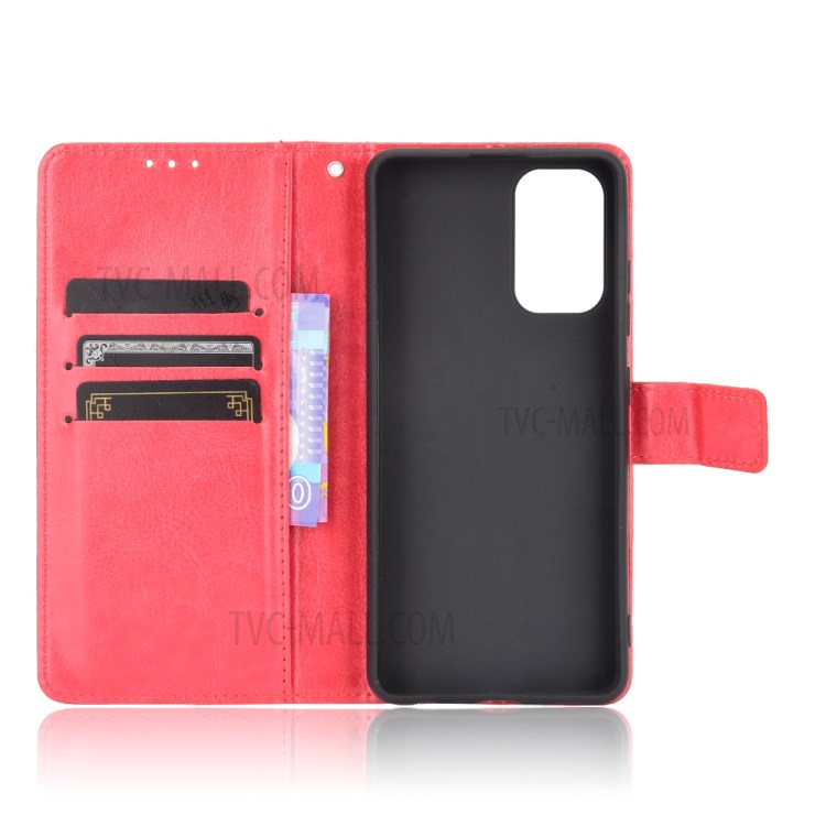 Crazy Horse Texture Wallet Design PU Leather Stand Protector Cover for Samsung Galaxy A32 4G (US Version) - Rose-4