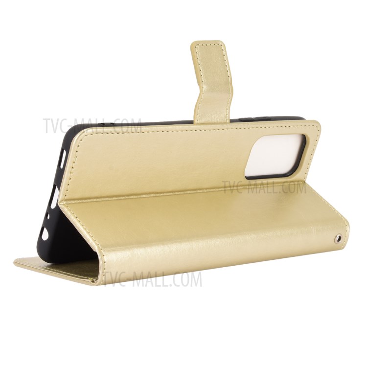 Crazy Horse Texture Wallet Design PU Leather Stand Protector Cover for Samsung Galaxy A32 4G (US Version) - Gold-6