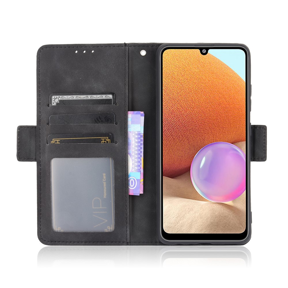 Leather Wallet Protective Case with Multiple Card Slots for Samsung Galaxy A32 4G (US Version) - Black-6