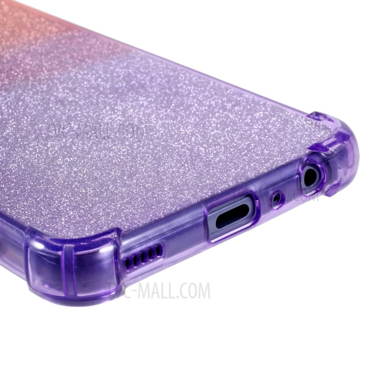 Gradient Color Glittery Powder Paper + TPU Drop-proof Phone Cover for Samsung Galaxy A52 5G/4G - Pink / Purple-6