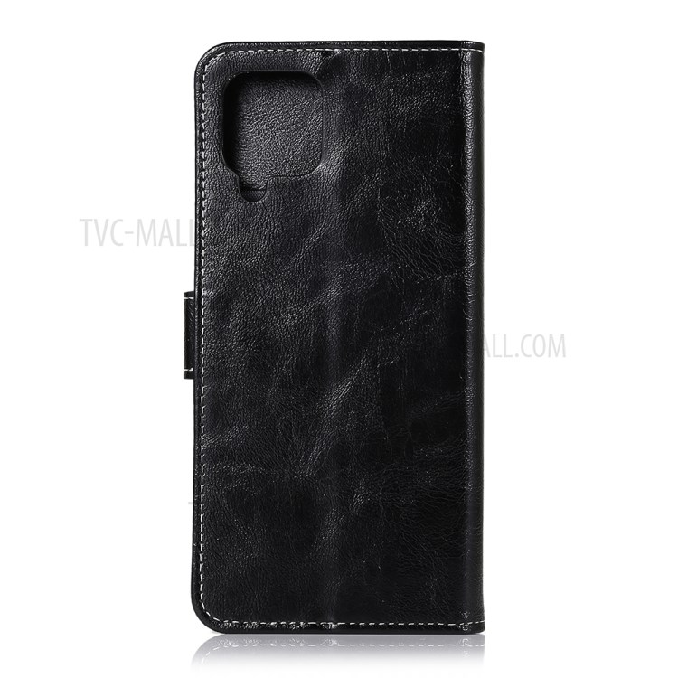 Retro Style Wallet Design Crazy Horse Texture Leather Phone Stand Cover with for amsung Galaxy M62 / F62 - Black-2