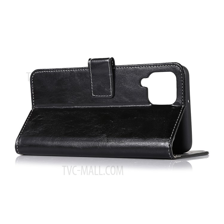 Retro Style Wallet Design Crazy Horse Texture Leather Phone Stand Cover with for amsung Galaxy M62 / F62 - Black-3