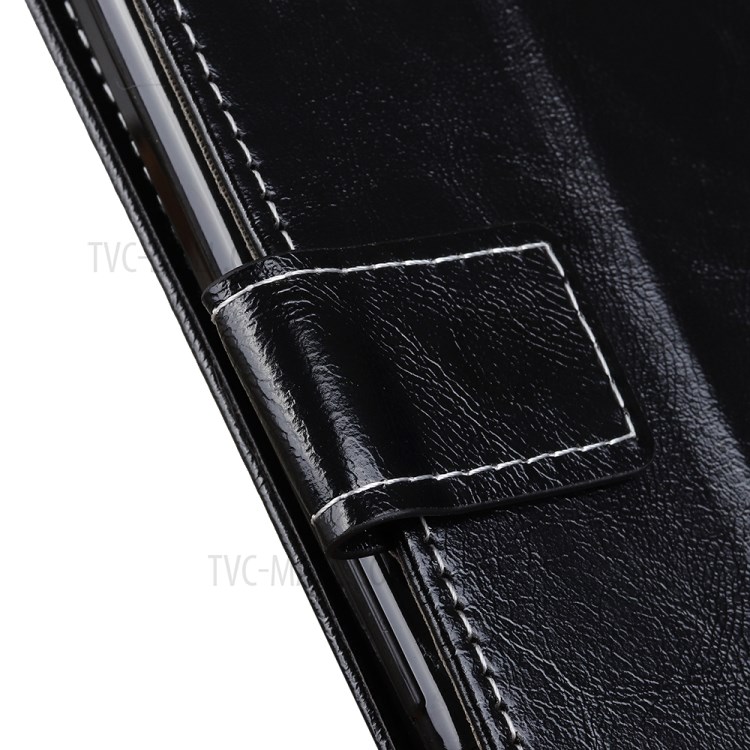 Retro Style Wallet Design Crazy Horse Texture Leather Phone Stand Cover with for amsung Galaxy M62 / F62 - Black-5