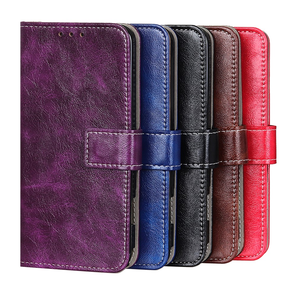 Vintage Crazy Horse Texture Wallet Stand Leather Phone Case for Samsung Galaxy Xcover 5/Xcover 5s - Black-10