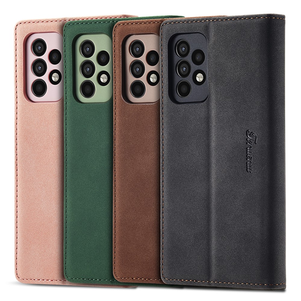 FORWENW F1 Series Leather Wallet Stand Cover Case for Samsung Galaxy A52 5G / 4G - Black-10