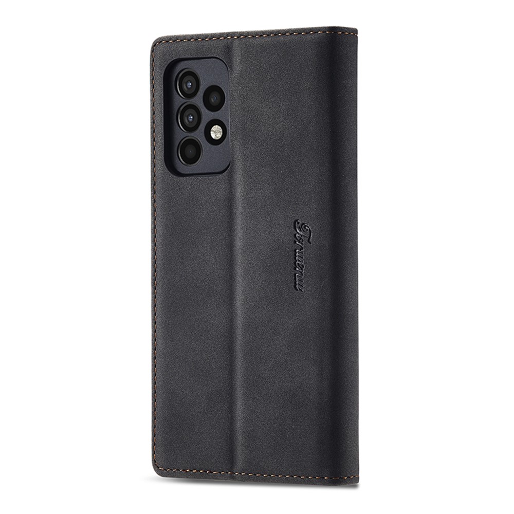 FORWENW F1 Series Leather Wallet Stand Cover Case for Samsung Galaxy A52 5G / 4G - Black-3